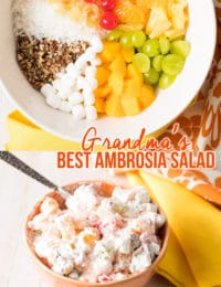 Grandma’s Best Marshmallow Ambrosia Salad Recipe #ASpicyPerspective #ambrosia #marshmallow #fluff #summer