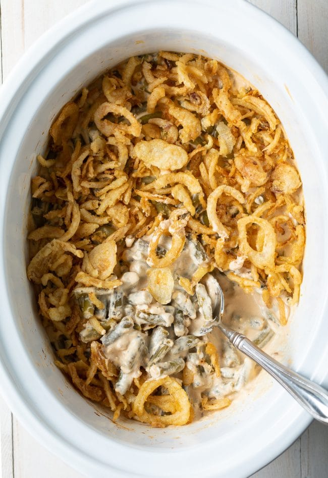 crockpot green bean casserole from scratch