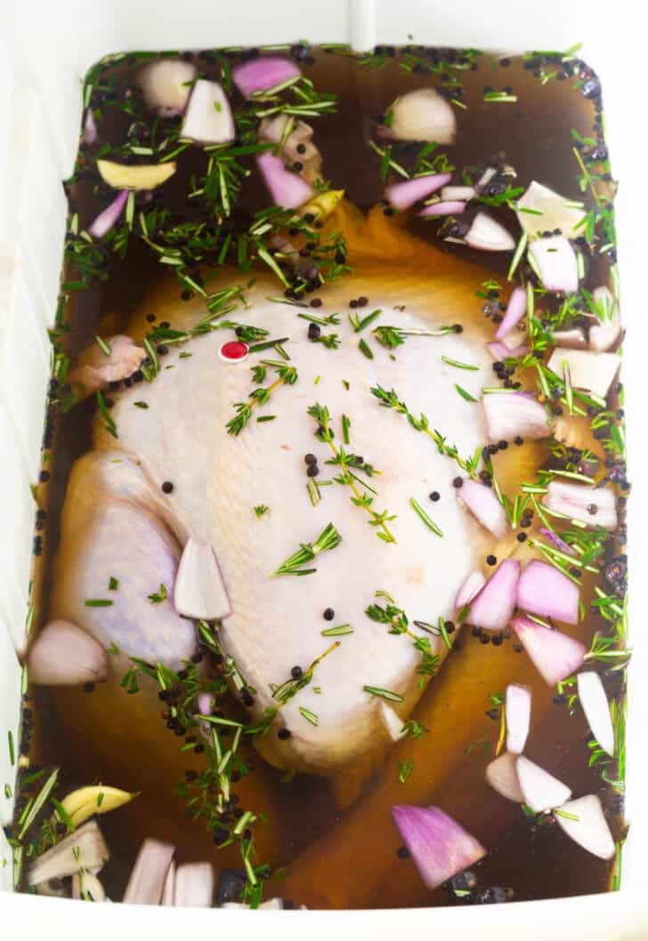 raw turkey in brine